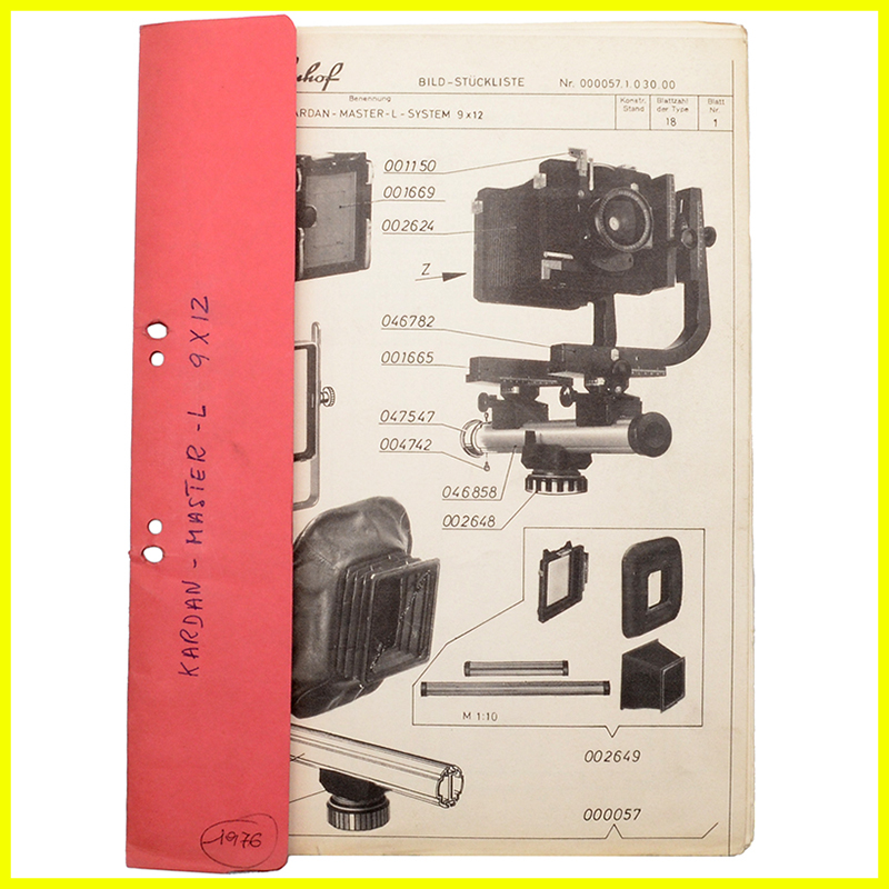 Linhof KARDAN-MASTER L 9×12" BILD-STÜCKLISTE Deutsch - Lista componenti 4 Linhof Kardan Master L 9x12 Bild-Stückliste