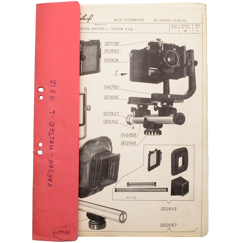 Linhof KARDAN-MASTER L 9×12" BILD-STÜCKLISTE Deutsch - Lista componenti 5 Linhof Kardan Master L 9x12 Bild-Stückliste dettaglio